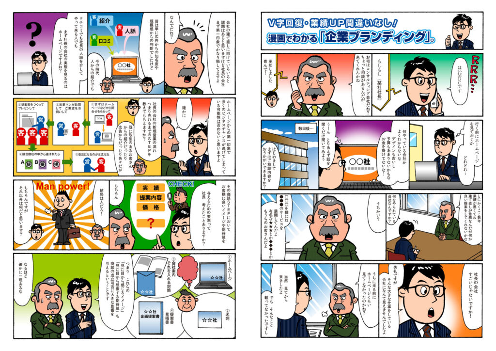 ブランディング事業のサービス紹介漫画（株式会社エム・ディ・シー様）
