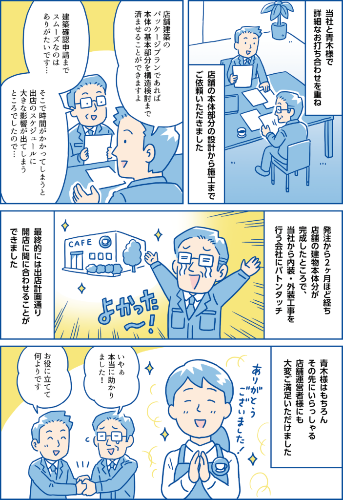 クライアント様への提案事例紹介ブログ用漫画（株式会社システムハウスR&C様）