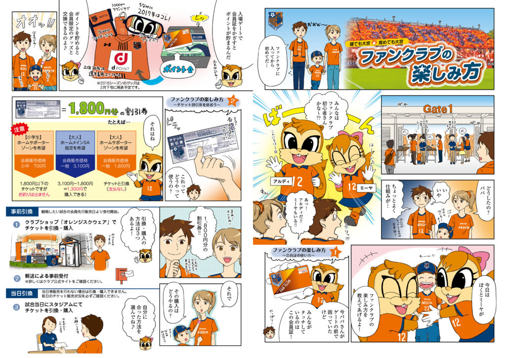 ファンクラブのサービス紹介用漫画冊子(大宮アルディージャ様)