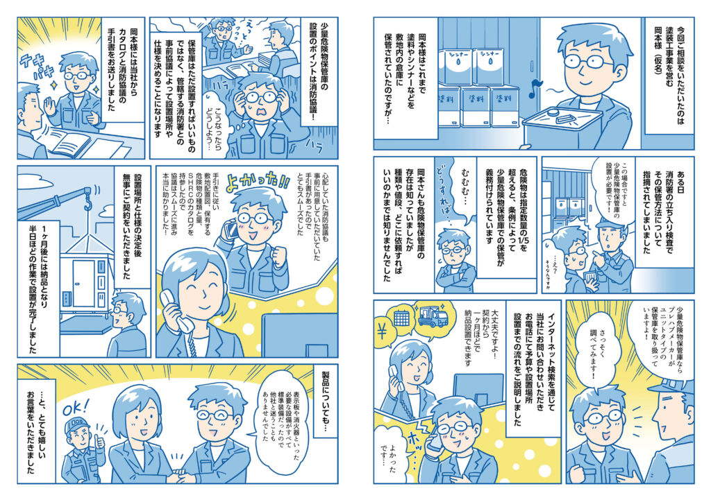 クライアント様への提案事例紹介ブログ用漫画（株式会社システムハウスR&C様）