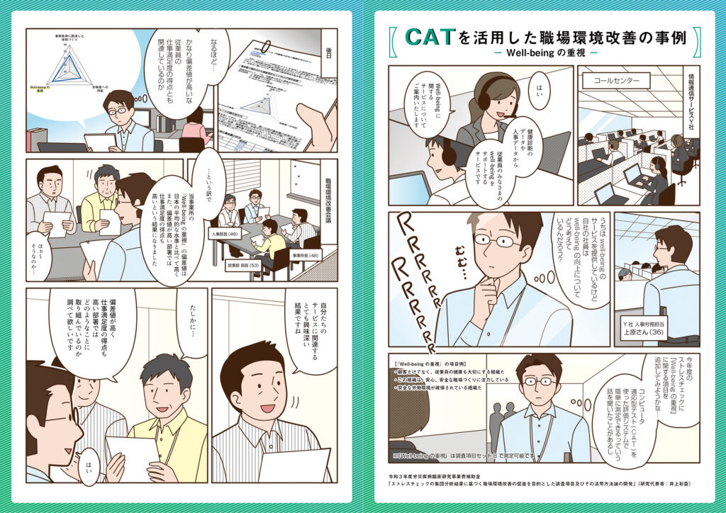 Well-being向上に向けた職場環境改善の取り組みを伝える事例漫画（産業医科大学様）