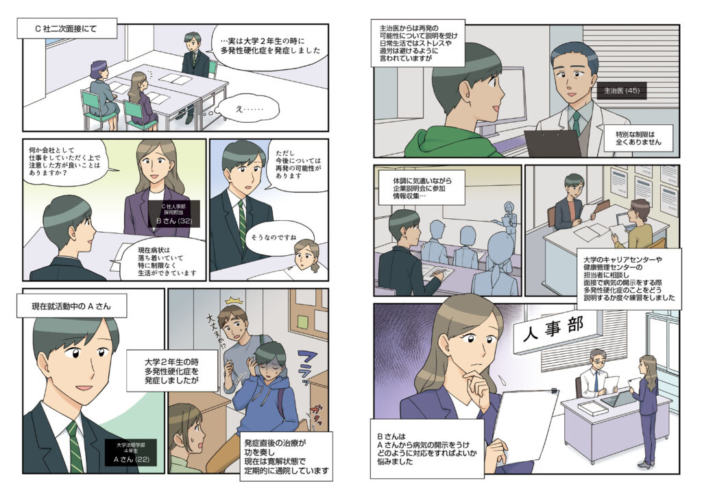難病のある方の採用と職場配慮を伝える啓発漫画（産業医科大学様）